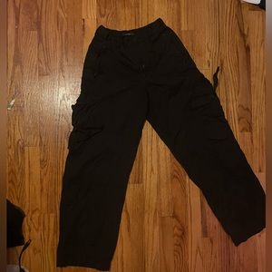 brand: forever 21, women’s small, cargo pants, color: black